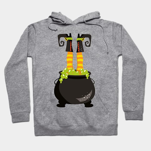 Halloween, Witch Cauldron, Witch Legs, Potion Hoodie by Jelena Dunčević